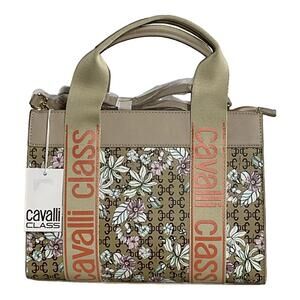 Cavalli Class Serafina Floral Logo Canvas Tote (One Size, NWT)